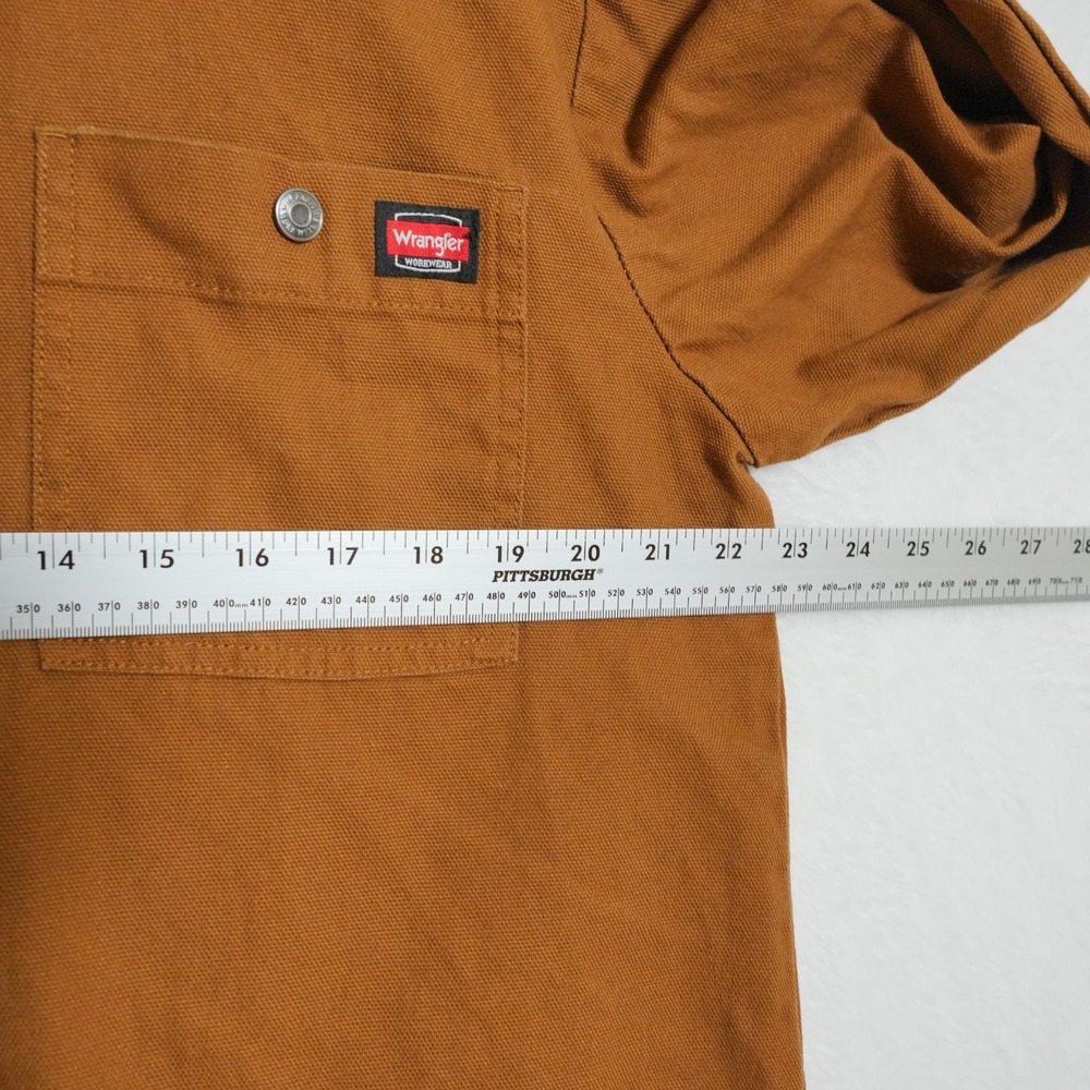 EUC Wrangler Jacket Workwear Men's Size Medium Button Snap Close Brown Hoodie - Picture 5 of 8